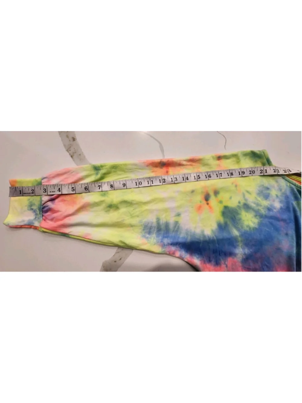 Absolutely It!! Neon Rainbow Tie Dye Crop Top Long Sleeve S NWT Festival Boho